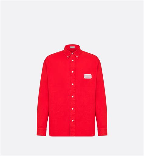 camicia dior donna|Camicia Twill di cotone rosso .